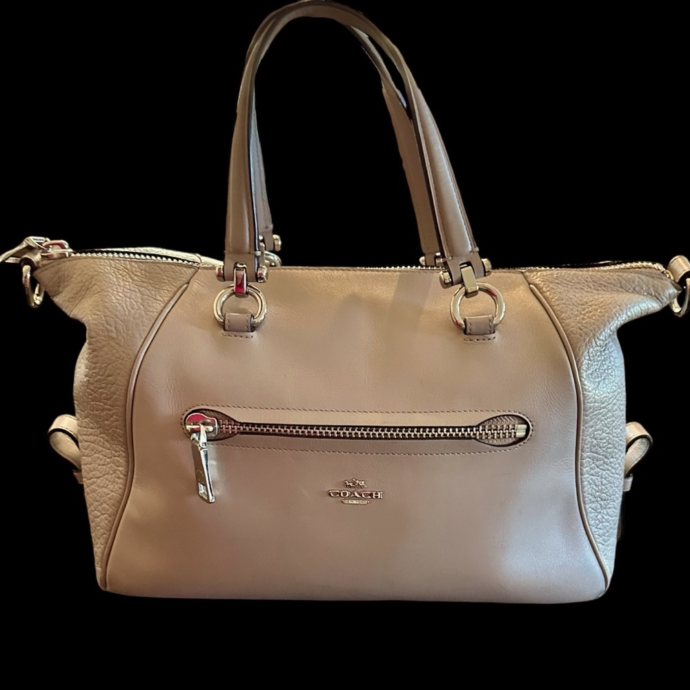 Classic taupe Coach purse.